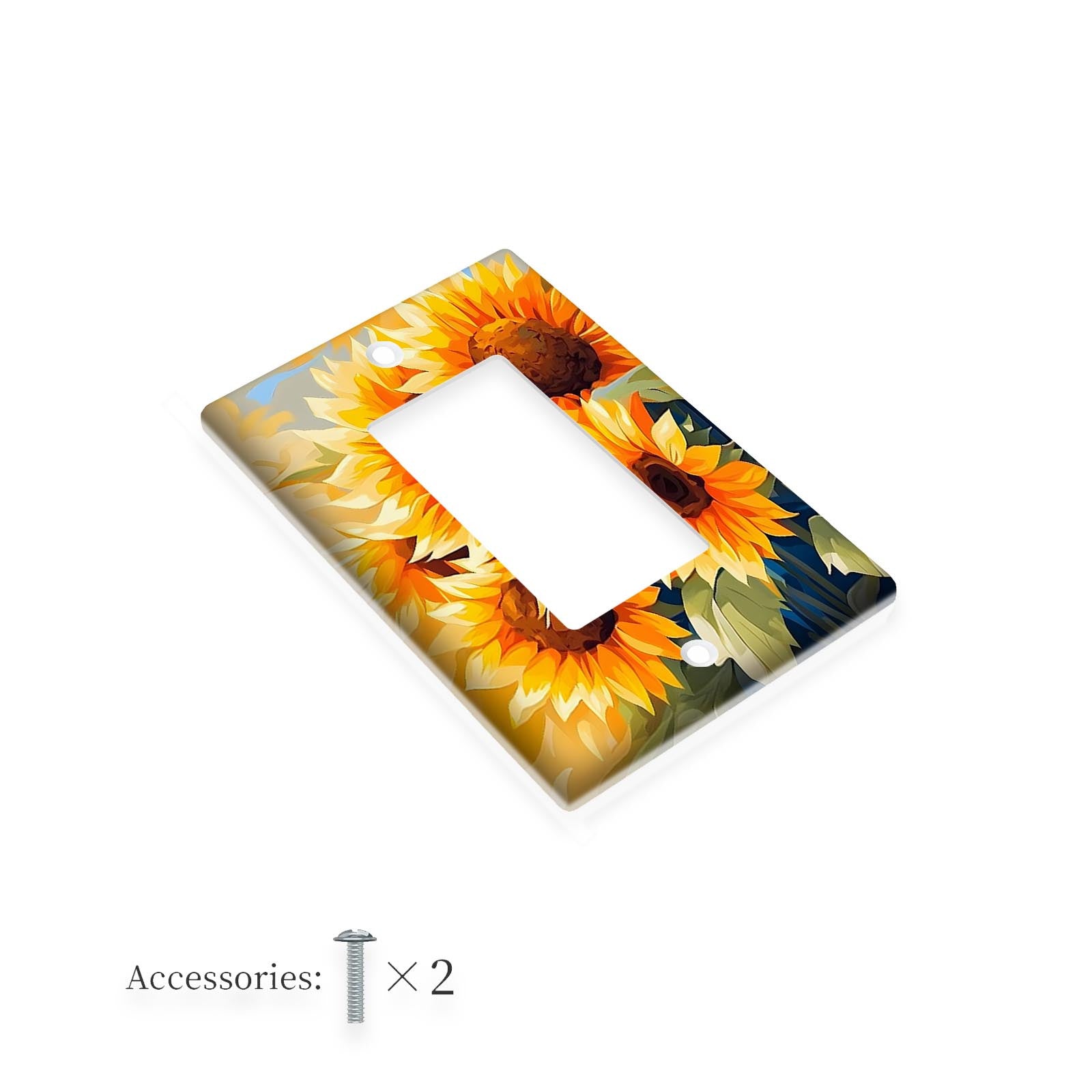 Sunflower Diamond Art Light Switch Cover No Batteries Required Fits Standard Outlets for Kitchen Bathroom Living Room