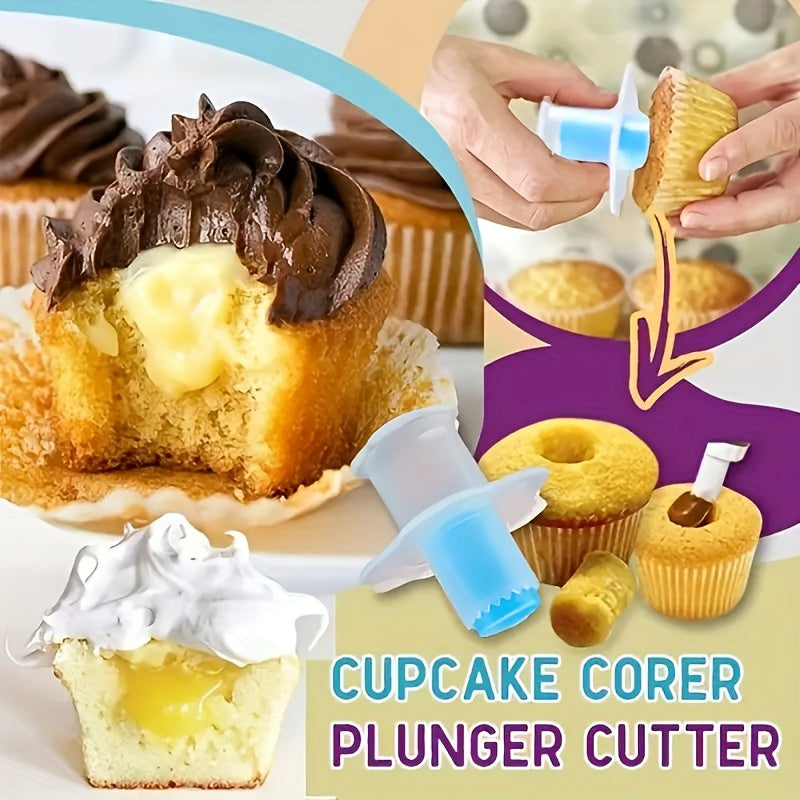 Qayta ishlatiladigan Cupcake Corer samarali sovuq qilish uchun - Pishirish uchun oziq-ovqatga xavfsiz plastmassa asbob, tortlar va shirinliklar uchun