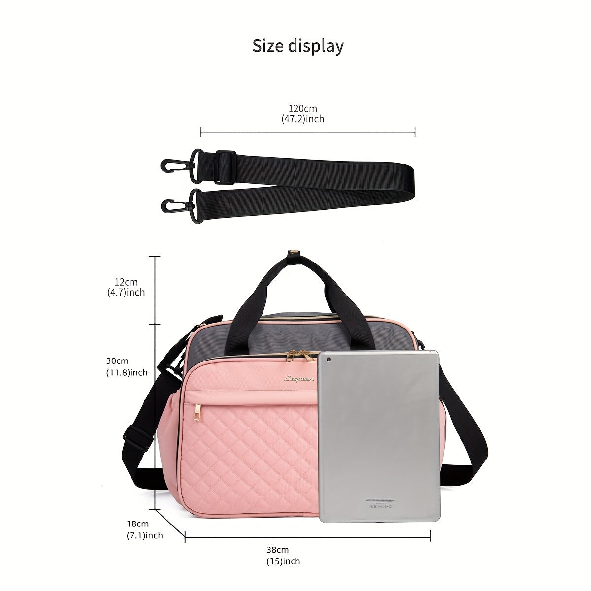 Diaper Bag Waterproof Multi-Compartment Mommy Tote with Crossbody Strap for Travel