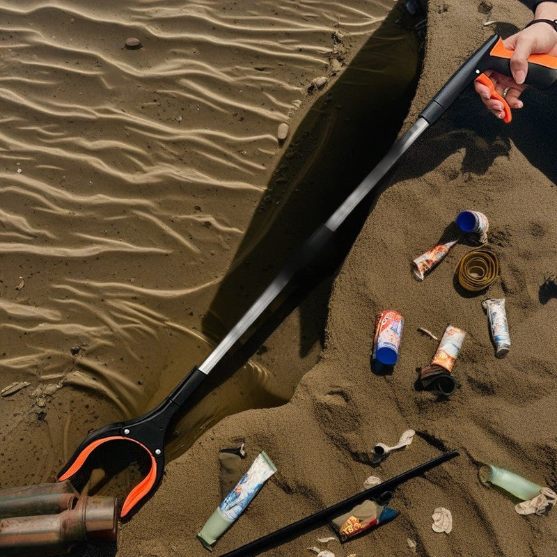 Uy sharoitida chiqindilarni yig'ish uchun uzoq tutqichli kimyo-muhofaza qiluvchi alyuminiy sanitariya klampi