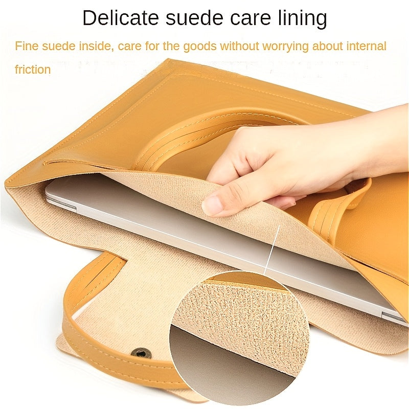 PU Leather Laptop Handbag Waterproof Anti-Fall for 15/16 Inch Laptops in White Black Blue Green