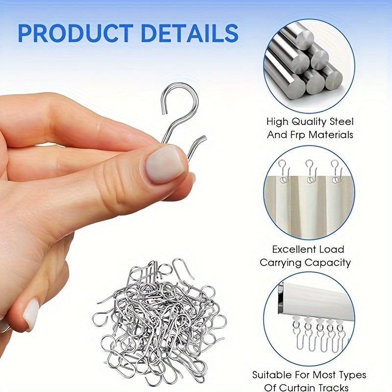 Set of 60 Curtain Hooks S Hooks for Drapery Hanging Window Accessories