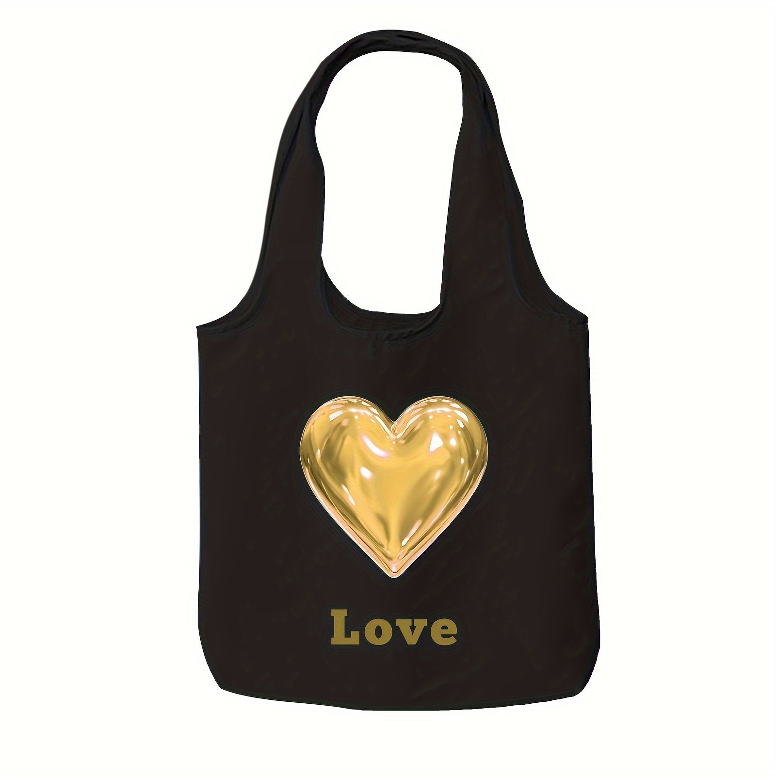Personalized Canvas Tote Bag with Custom Text and Heart Pattern Sets of 1, 3, or 9