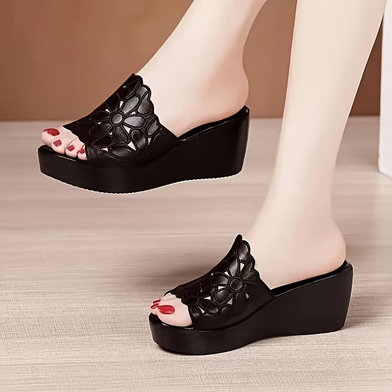 Women's Wedge Sandals Open Toe Platform Slip-On Non-Slip Sole