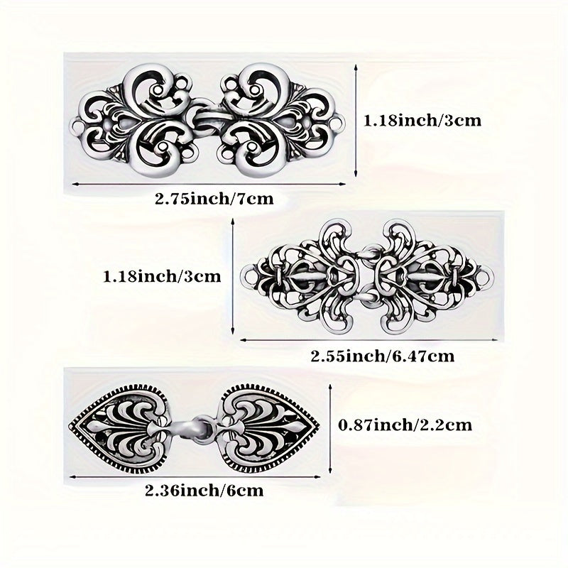 Vintage kumush kulrang sviter klip to'plami ayollar uchun kardigan va ko'ylak tugmalari