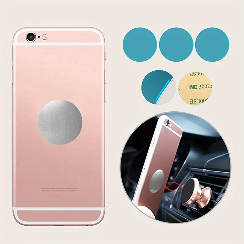 Car Magnetic Mount Round Patch Set 5 Pieces for Phone Dashboard Use