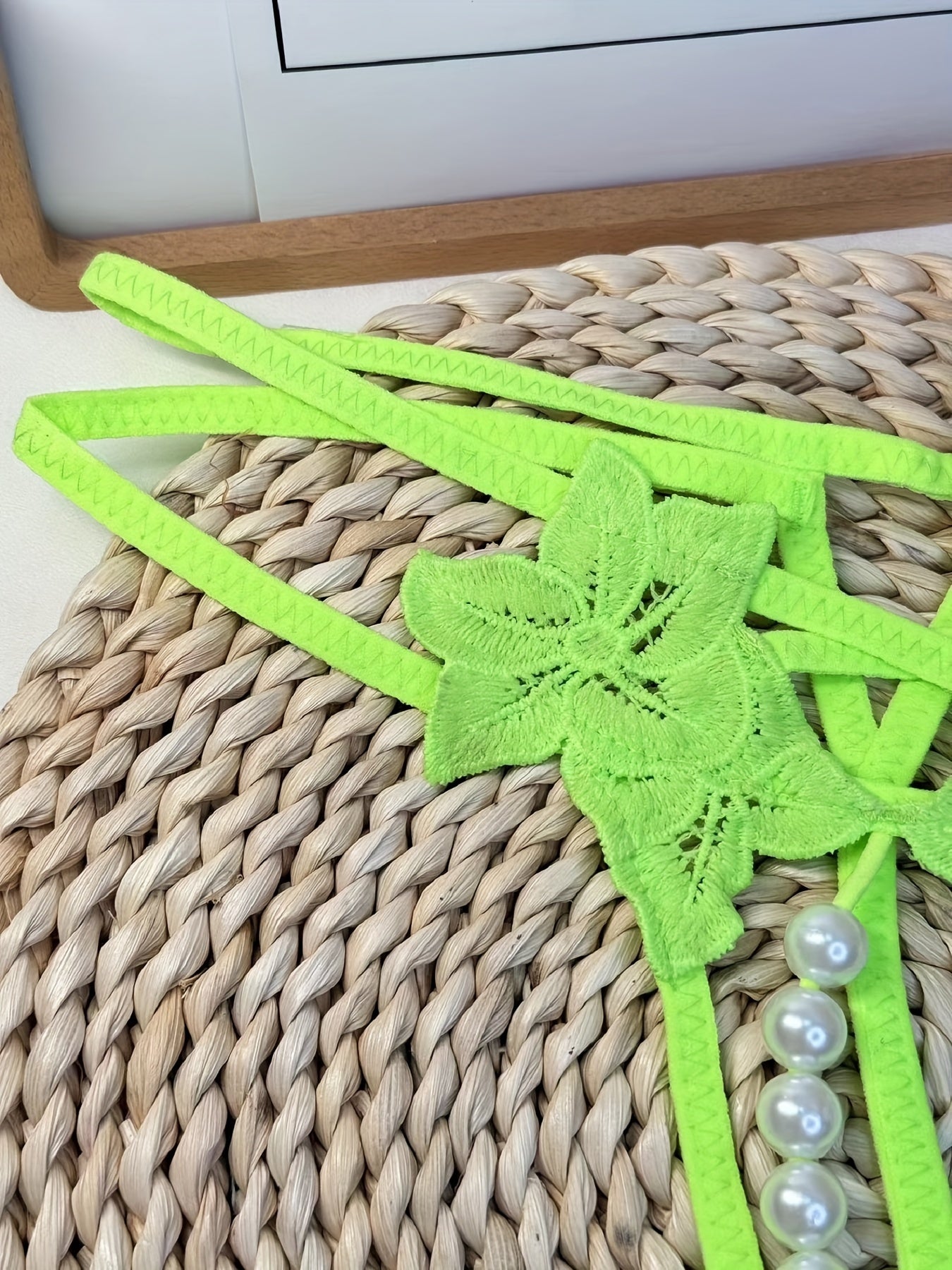 Women's Pearl Open Crotch Thong Lingerie