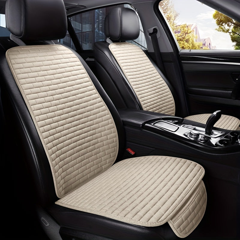 Universal Linen Car Seat Cover Protector Front and Rear Back Cushion Mat