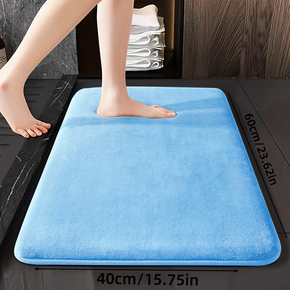 Soft Polyester Bathroom Mat Non-Slip Absorbent Geometric Design for Shower and Bedroom