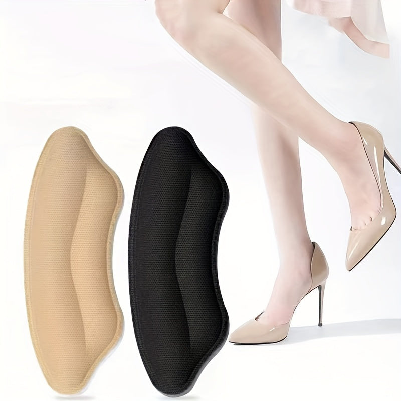 8-Pair Self-Adhesive Heel Cushion Pads Black Beige Nude Shoe Inserts