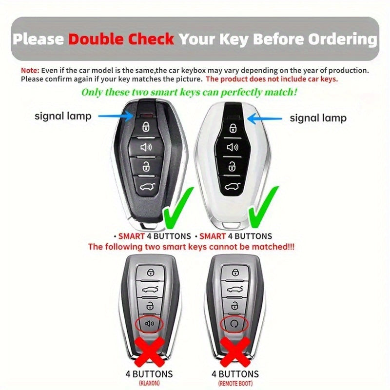 Soft TPU Key Fob Cover with Keychain for SUV Remote Control Protection