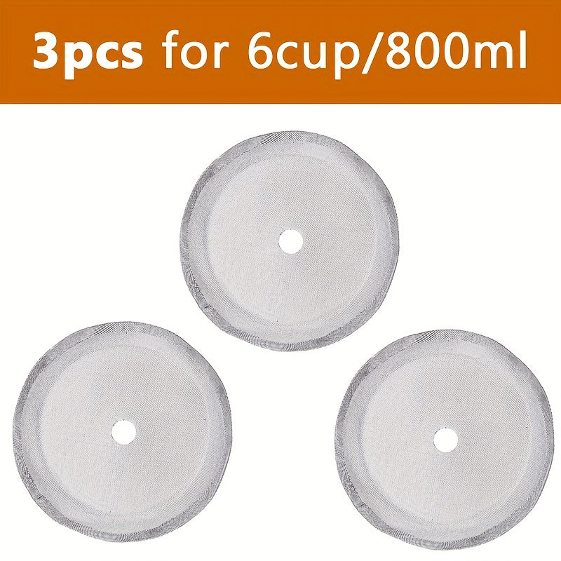 Filtro de repuesto de acero inoxidable 304 para prensa francesa, pieza duradera para cafetera