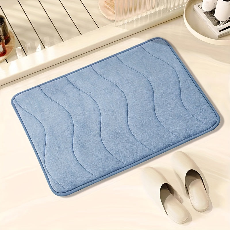 Soft Absorbent Waterproof Rectangular Bath Mat for Bathroom Shower Tub
