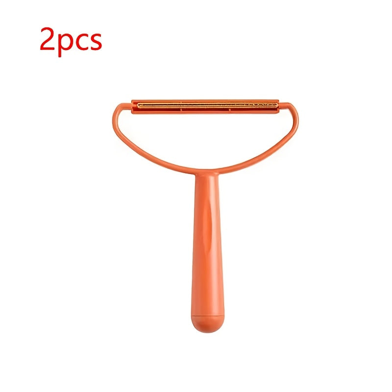 Hayvon sochlarini tozalash uchun ikki tomonlama portativ plastmassa qizil va apelsin rangli tarak