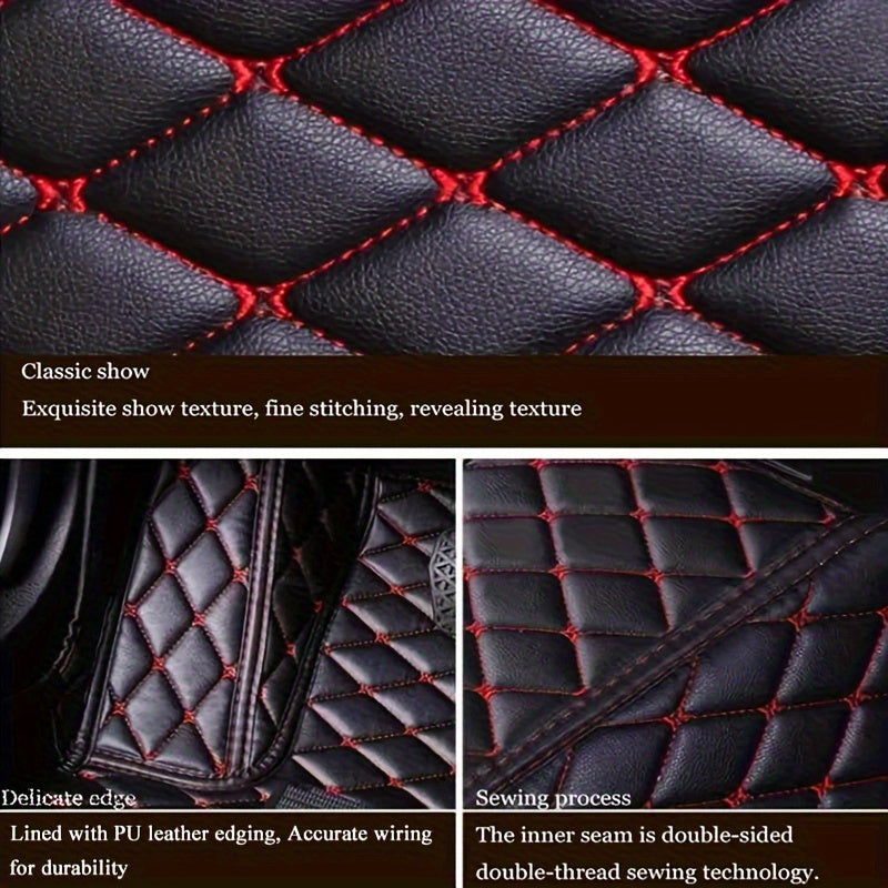 Car Floor Mats 6PCS PU Leather Anti-slip for Sedan SUV Interior Accessories