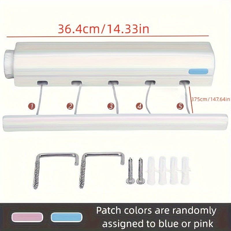 cuerda retráctil para tender la ropa de 3,75 m con cinco líneas, línea de lavandería para interior y exterior