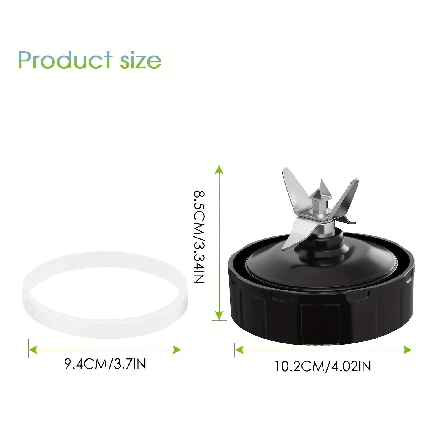 Nutri Ninja Blender Auto IQ BL480 BL482 BL642 BL682 NN102 uchun rezina qozon bilan yetti finli tortish pichoqi to'plami, barcha blender almashtirish qismlari bilan mos keladi.