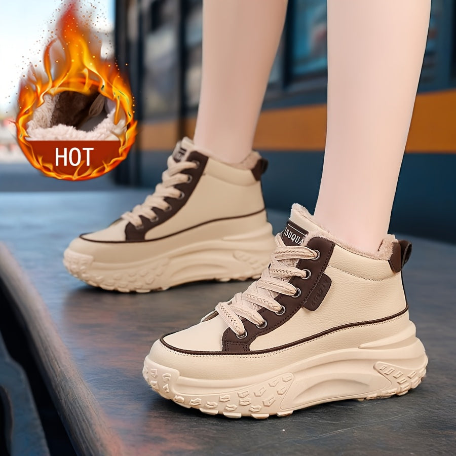 Women's Winter Insulated High-Top Military Boots with Slip-Resistant Sole