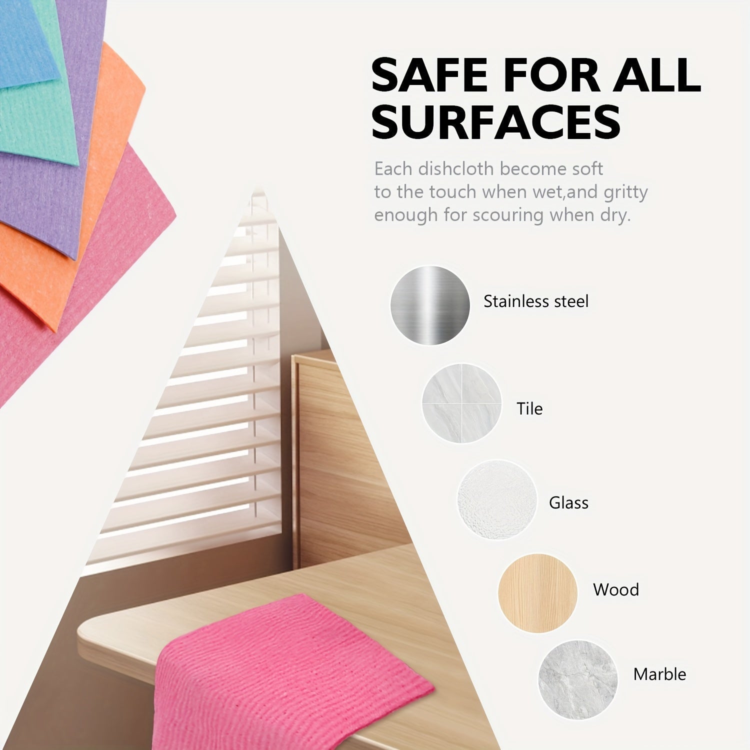 Swedish Dishcloths Kitchen Set Reusable Cellulose Sponge Cloths for Dishes