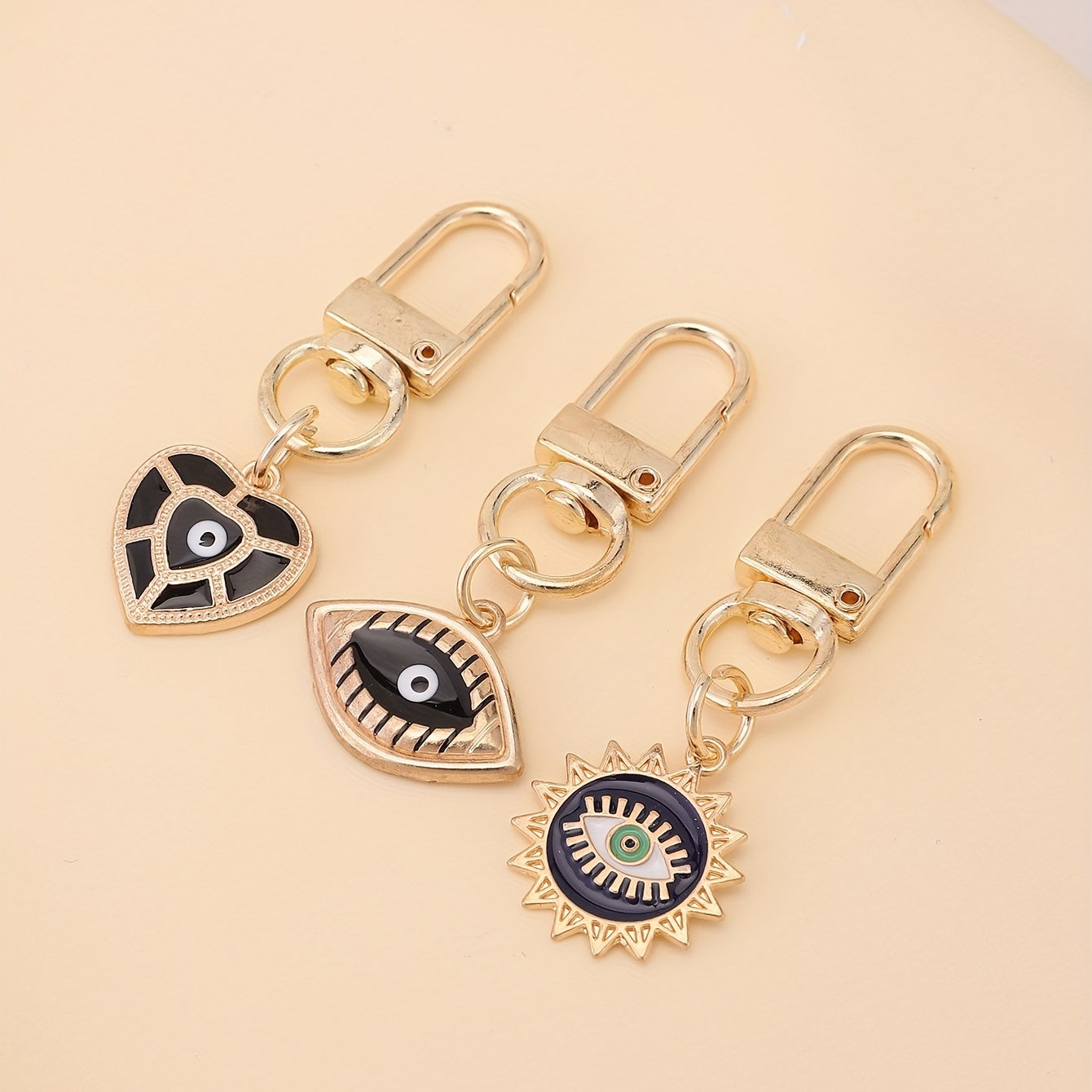 Juego de 10 amuletos de llavero de ojo turco para bolsos y accesorios de coche