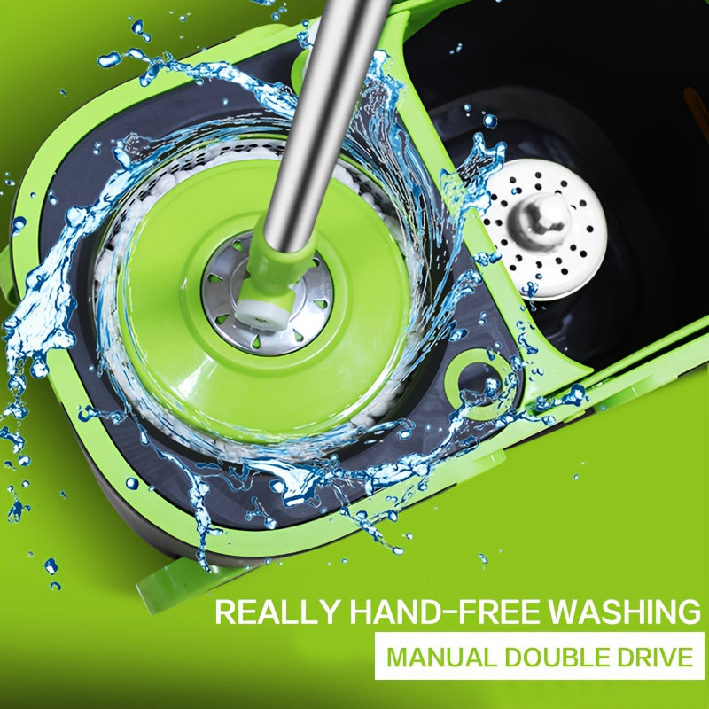 Set de mopa giratoria de gran capacidad con cubo de doble accionamiento para cocina, baño y sala de estar