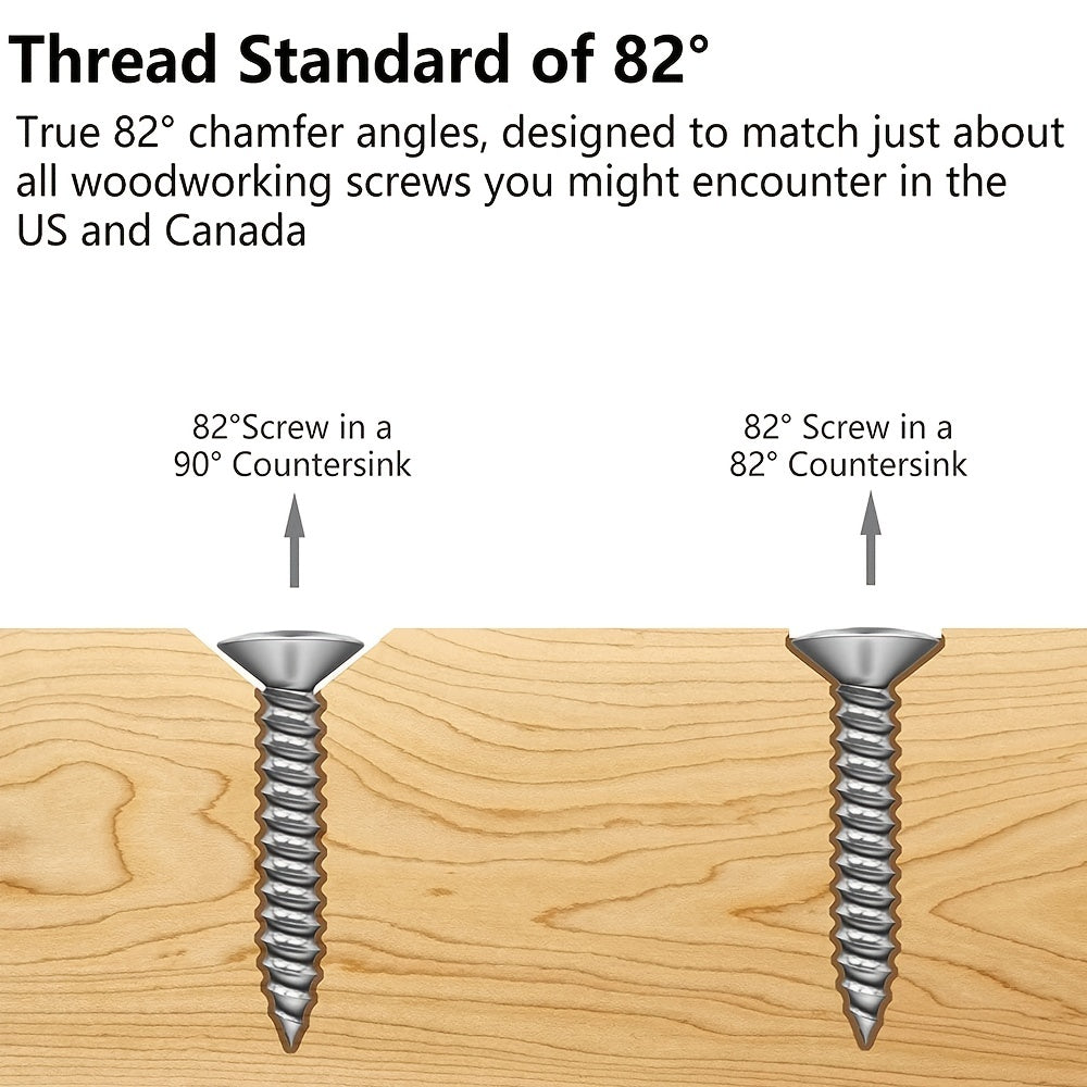 Set of Countersink Drill Bits 5 Pcs for Woodworking Chamfered Adjustable