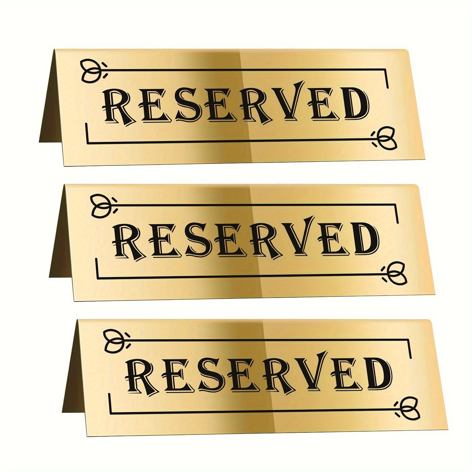 Acrylic Reserved Table Signs Set of 3 Waterproof Double-Sided Wedding Party Restaurant