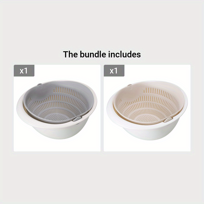 Silicone Kitchen Double Layer Drain Basket Vegetable Fruit Strainer