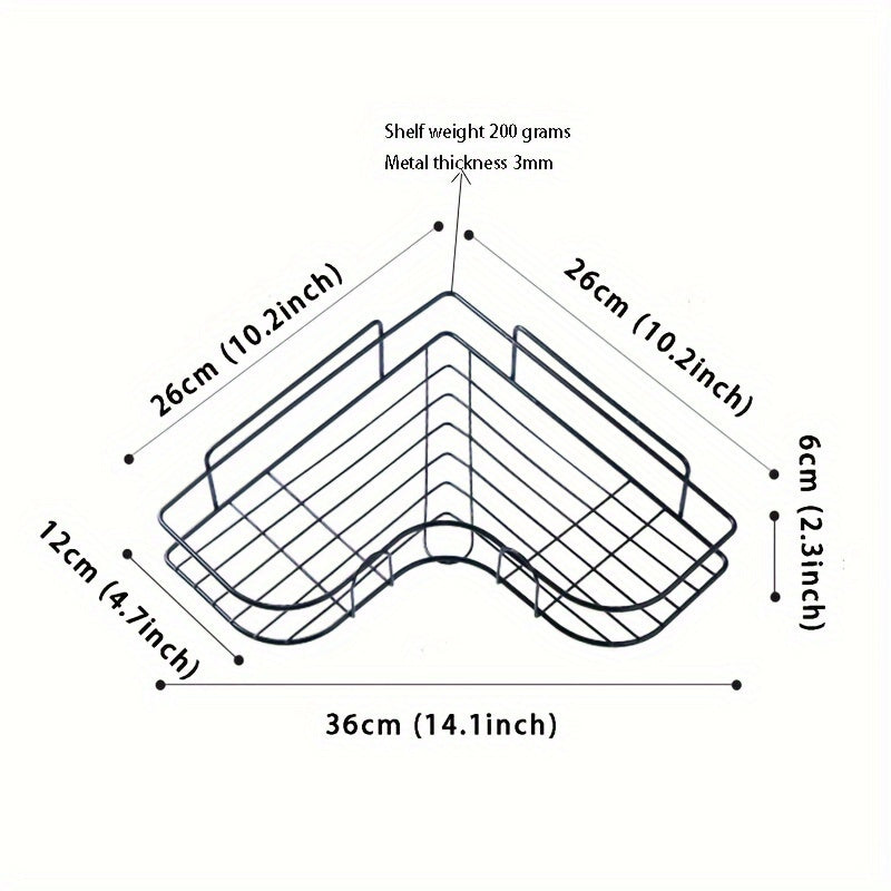 Треугольная железная настенная полка для ванной, кухни, спальни — хранение с полыми деталями