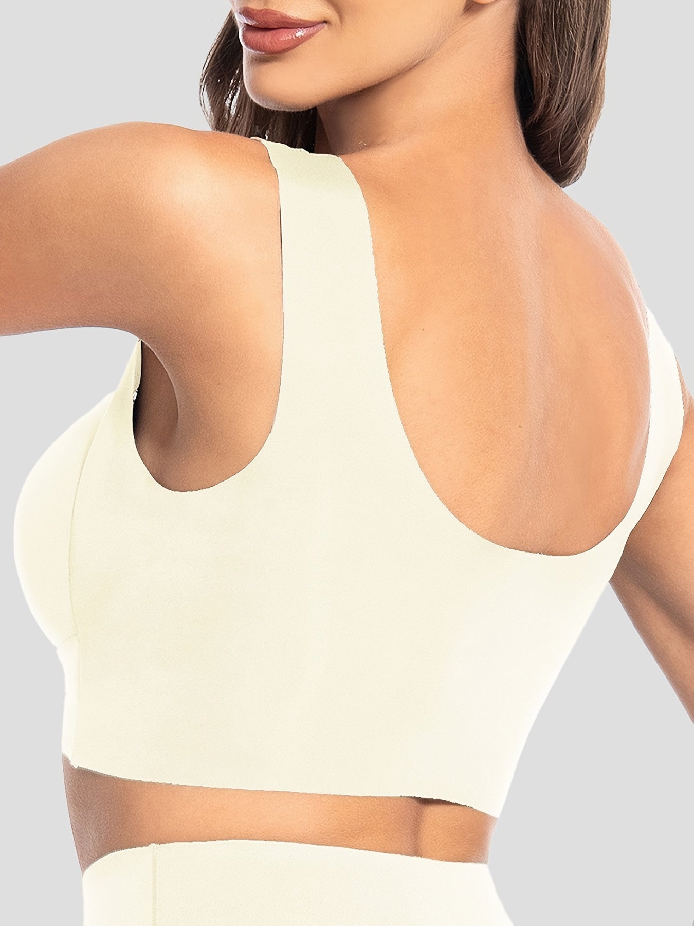 Women's Sports Bra Push Up High Elastic No Steel Ring Side Breast Control