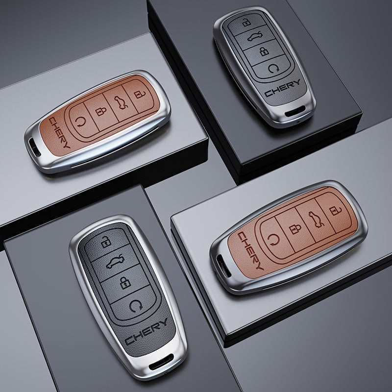 Stylish Car Key Case For SUV Remote Keychain Durable Leather Black