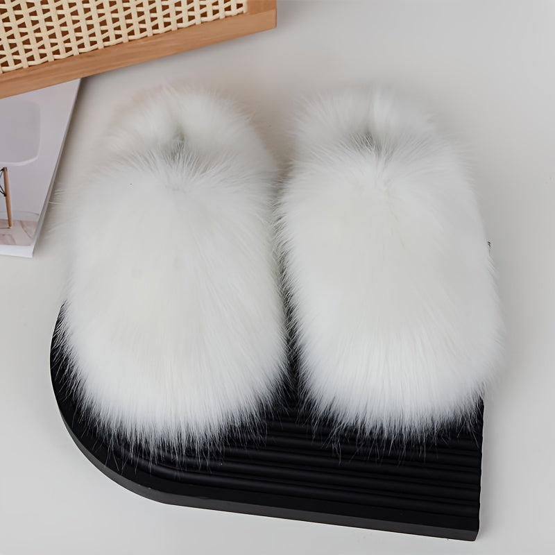 Ayollar uchun mo'rt faux mo'rtli shlyapka bilan qalin shlyapa, yumshoq tag, qulay qishli mo'rtli poyabzal