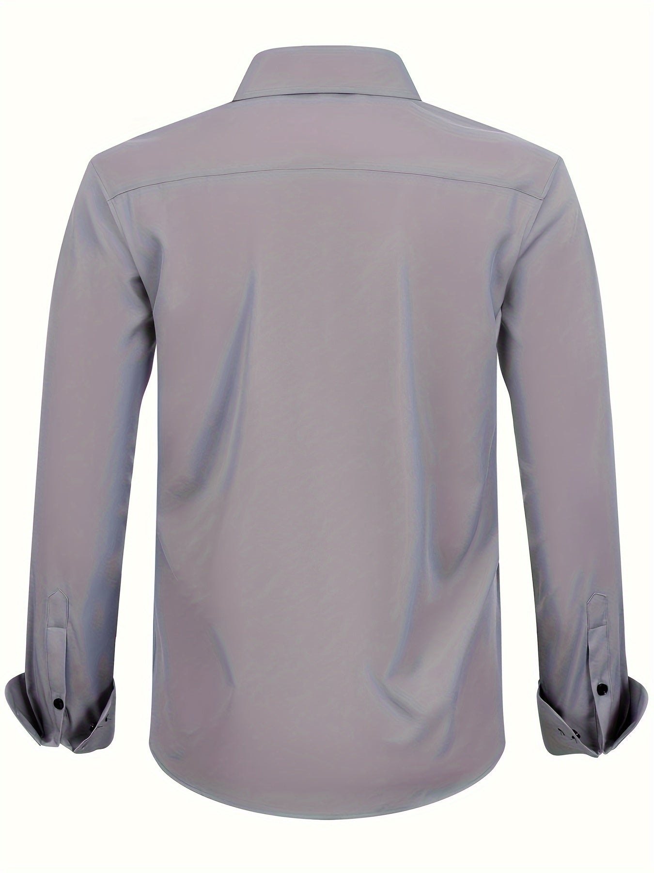 Men's Plus Size Solid Color Dress Shirt with Square Collar Regular Fit All-Season Polyester