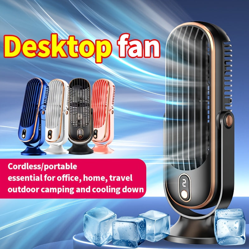 Portable Desk Fan with Dual Air Circulation Quiet USB Rechargeable Battery