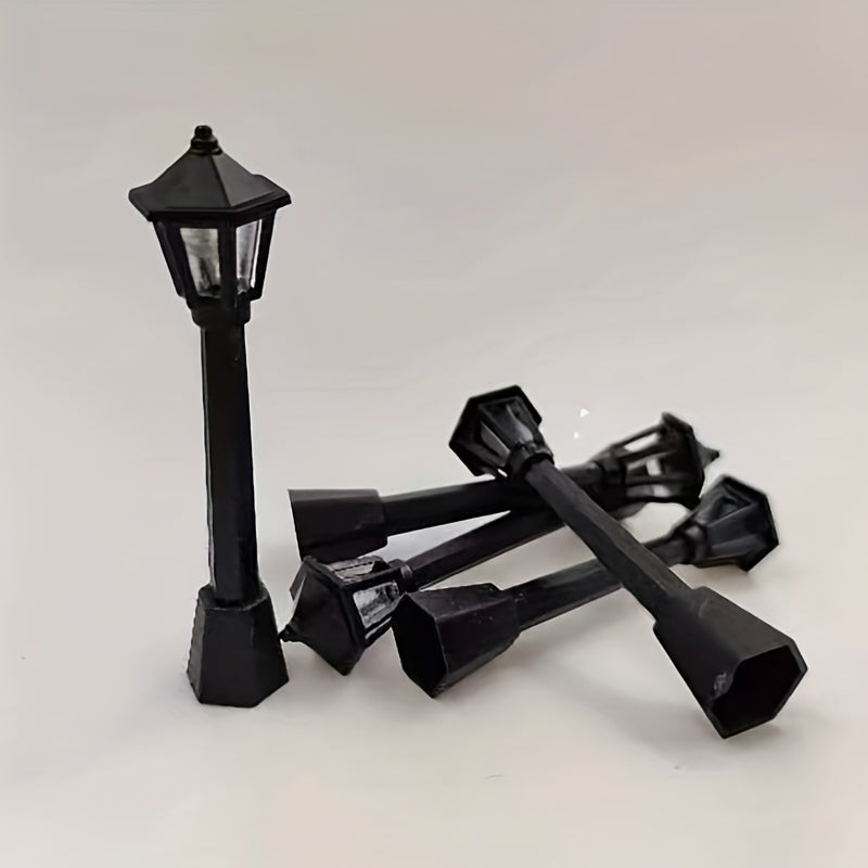 5 piezas de decoraciones de luces de Navidad para calle con micro paisaje de lámpara de aceite retro y luces de modelo