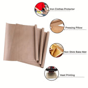 Set of 3 PTFE Non-Stick Heat Transfer and Cooking Mats for Grilling and Ironing