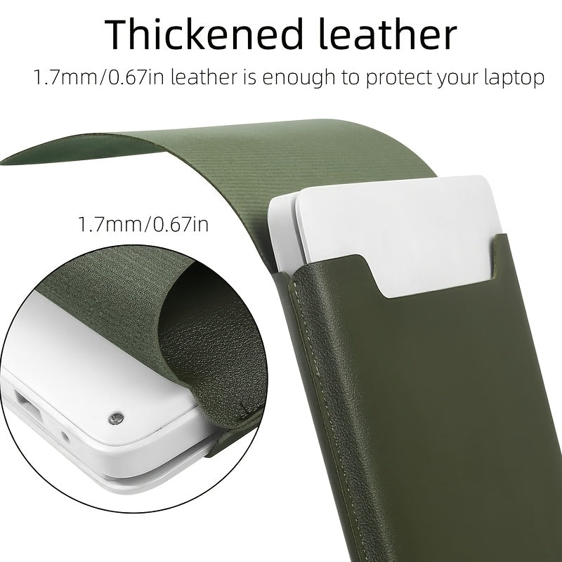 Synthetic Leather Laptop Sleeve for MacBook, Lenovo, Huawei, Xiaomi, iPad Air in Black or Green