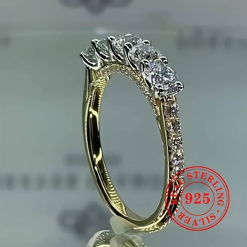 Silver Anniversary Ring with Zirconia Vintage Style for Weddings and Gifting