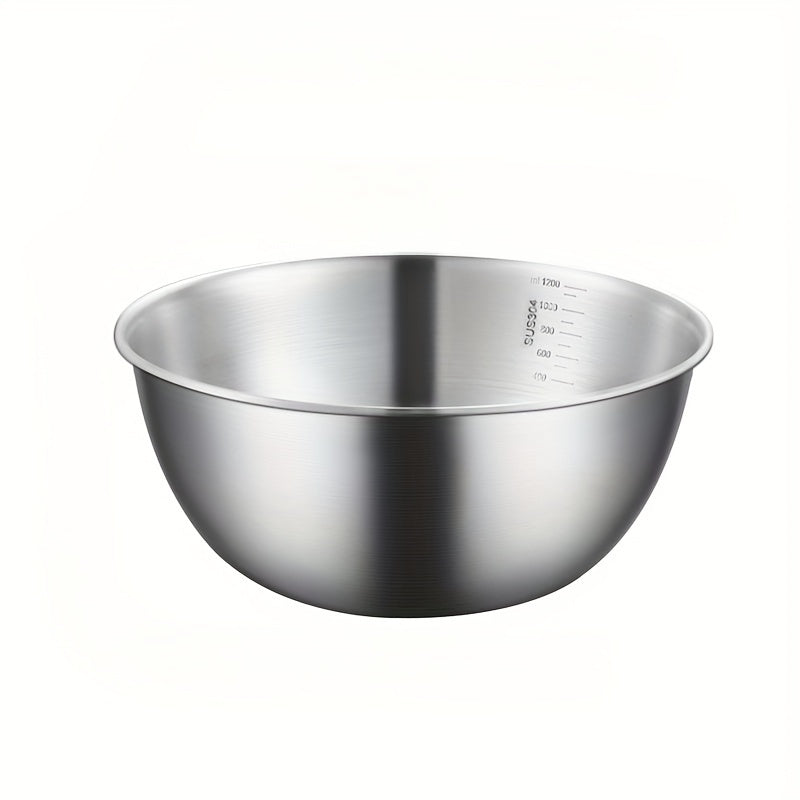 Stainless Steel Mixing Bowl with Measuring Guide, Durable, Food Safe, Versatile