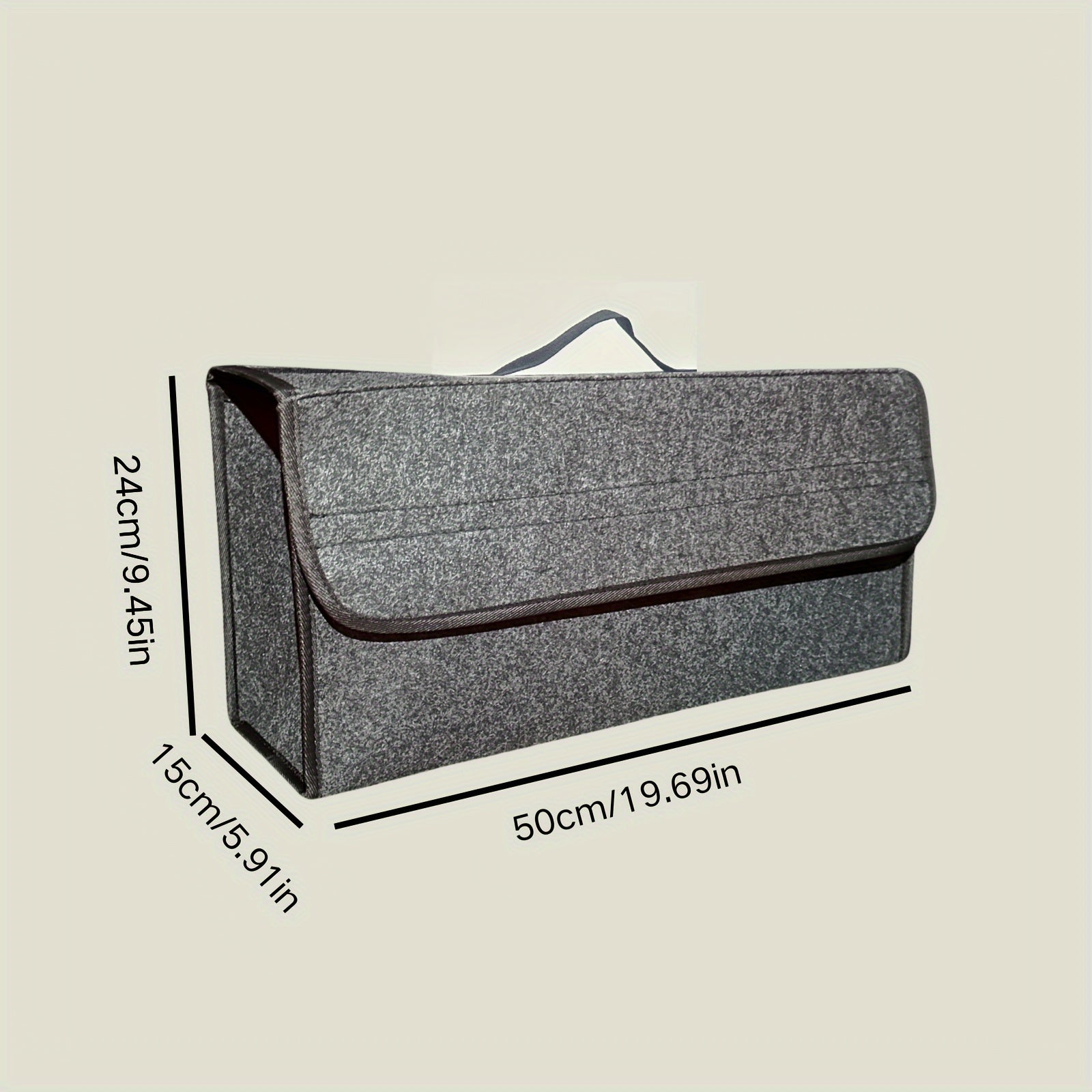 Car Trunk Organizer Foldable Felt Cloth Storage Box Multi-Compartment