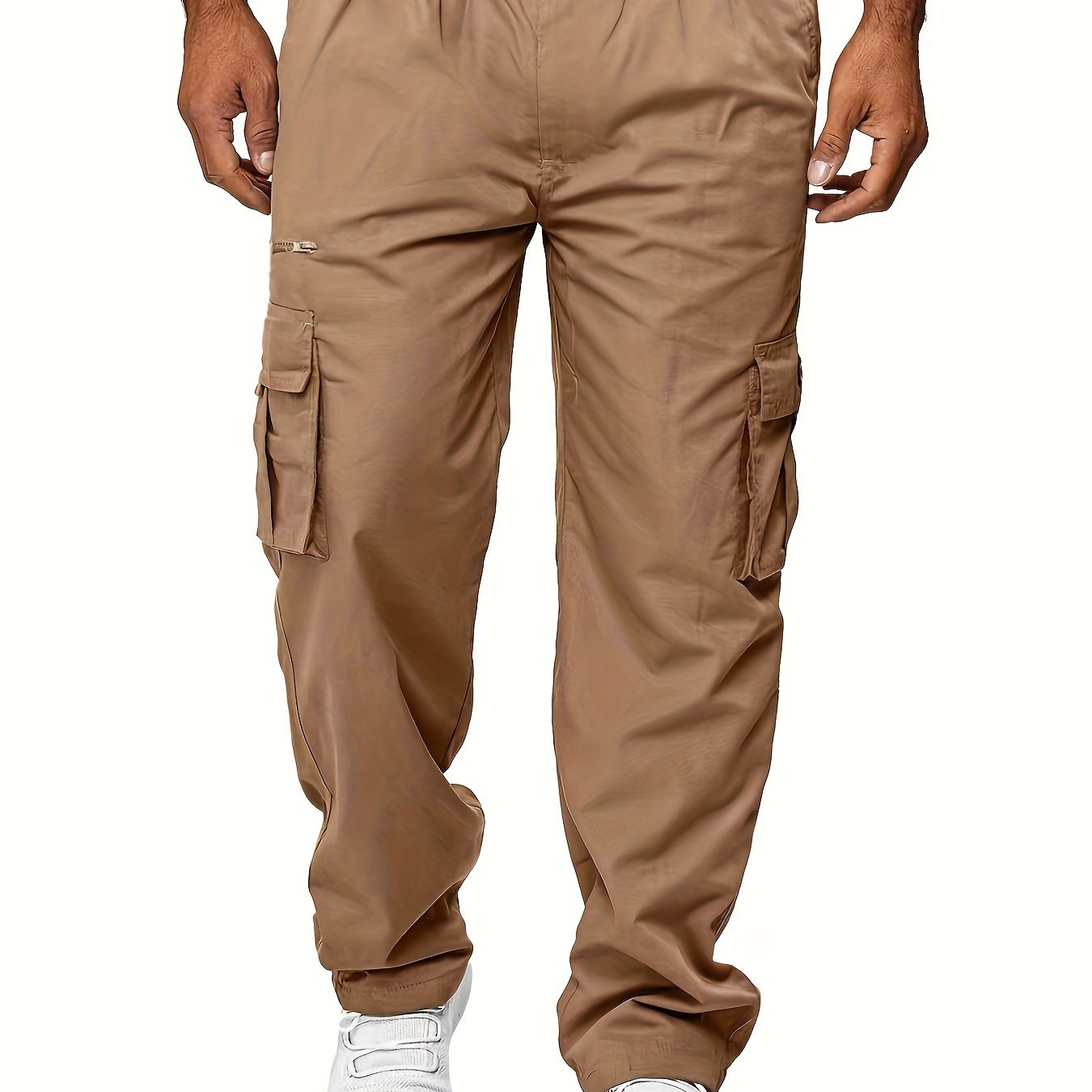 Oversized Cargo Pants for Big and Tall Men with Side Pockets Polyester Casual Spring Summer
