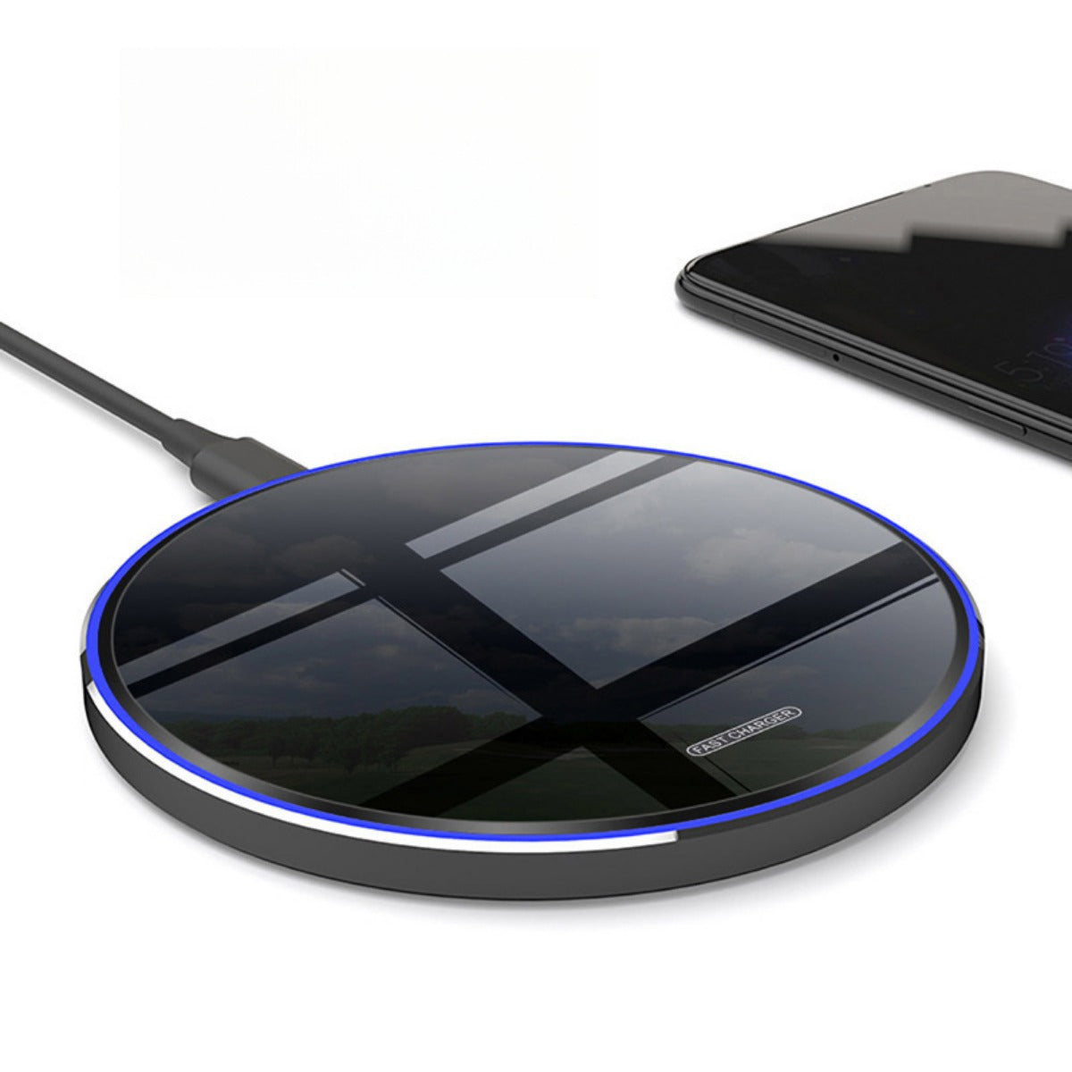 15W Fast Wireless Charger for iPhone and Galaxy Series Slim Design Bedside Office Compatible