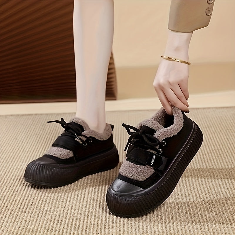 Women's Winter Boots Plush Lined Ankle Lace-Up Outdoor Comfort