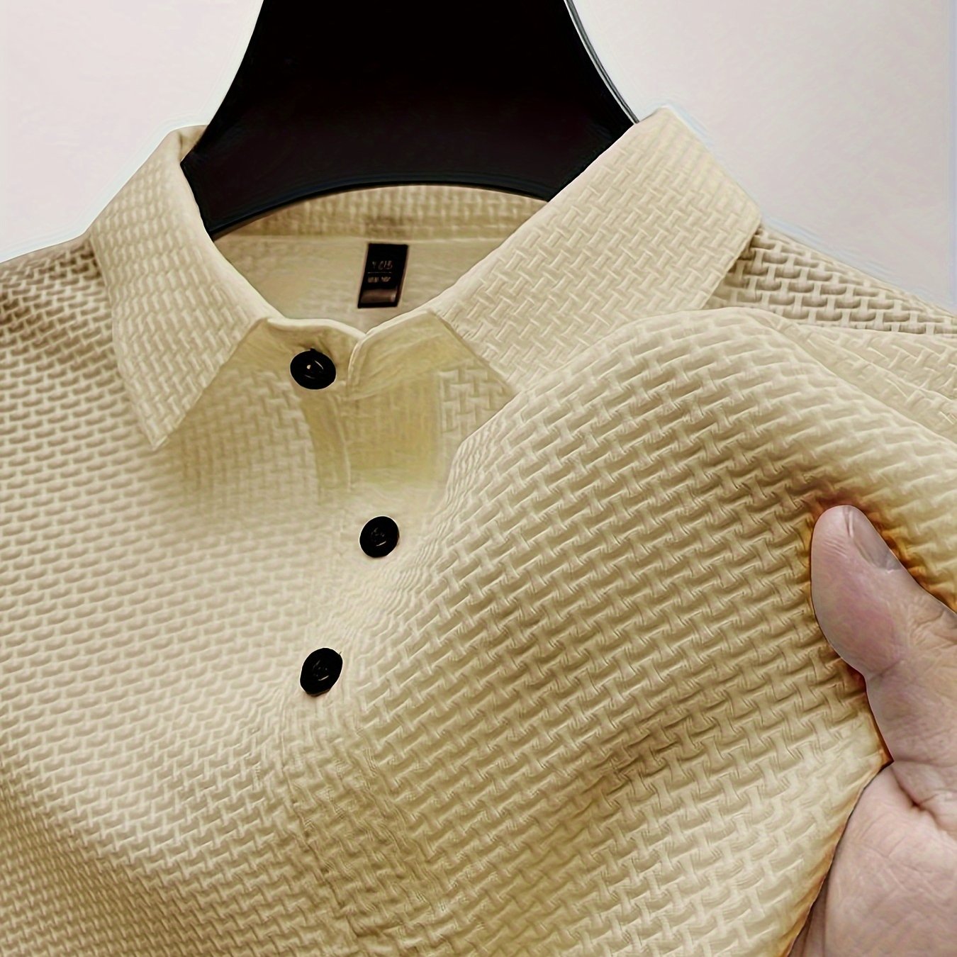 Men's Mesh Stretch Golf Shirt Short Sleeve Summer Outdoor Geometric Pattern