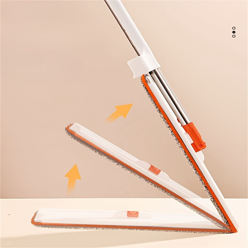 Flat Mop for Home Use, Rotating Design, Water Absorbing, Stainless Steel Pole