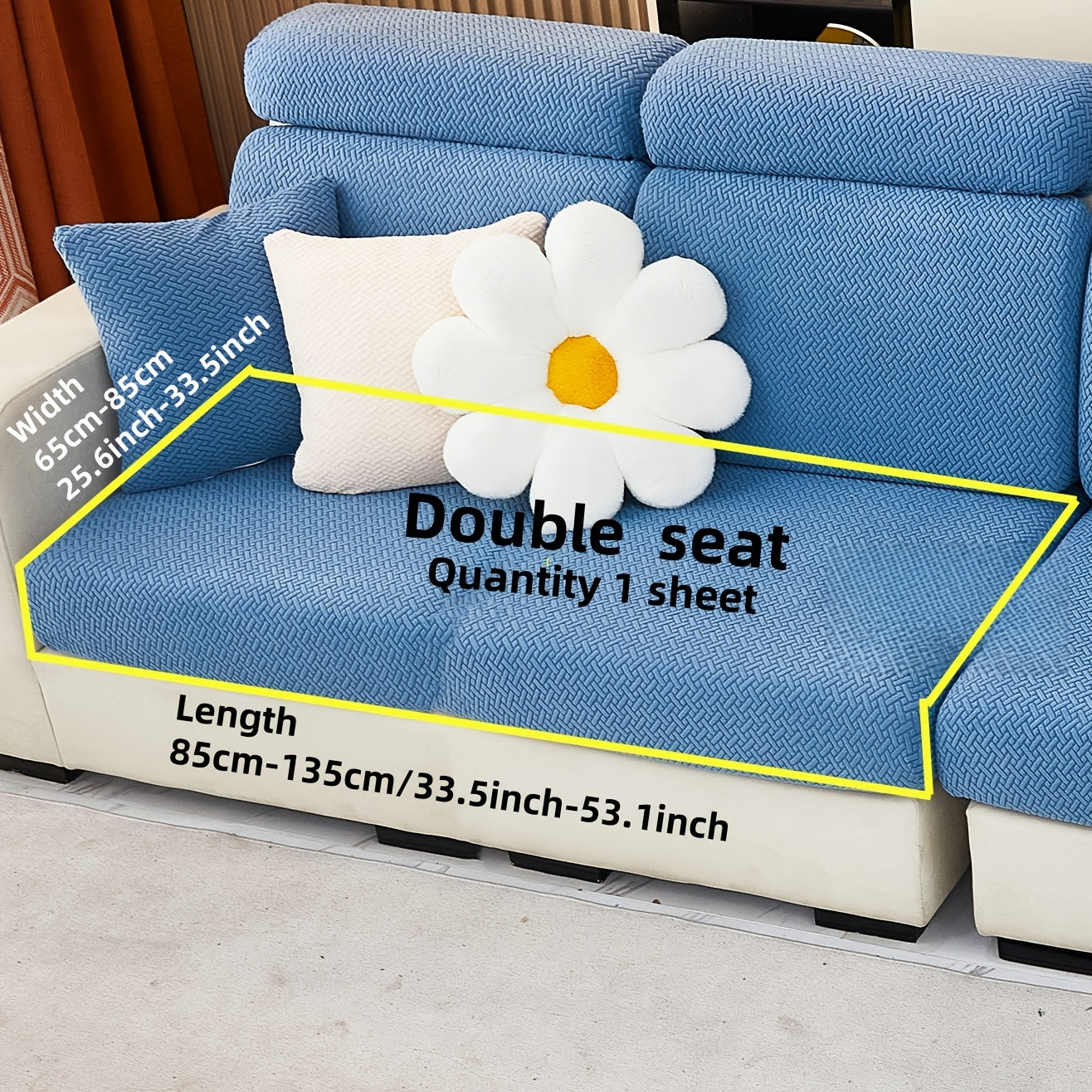 Checkered Polar Fleece Sofa Cover Universal Fit Machine Washable Multi-Purpose