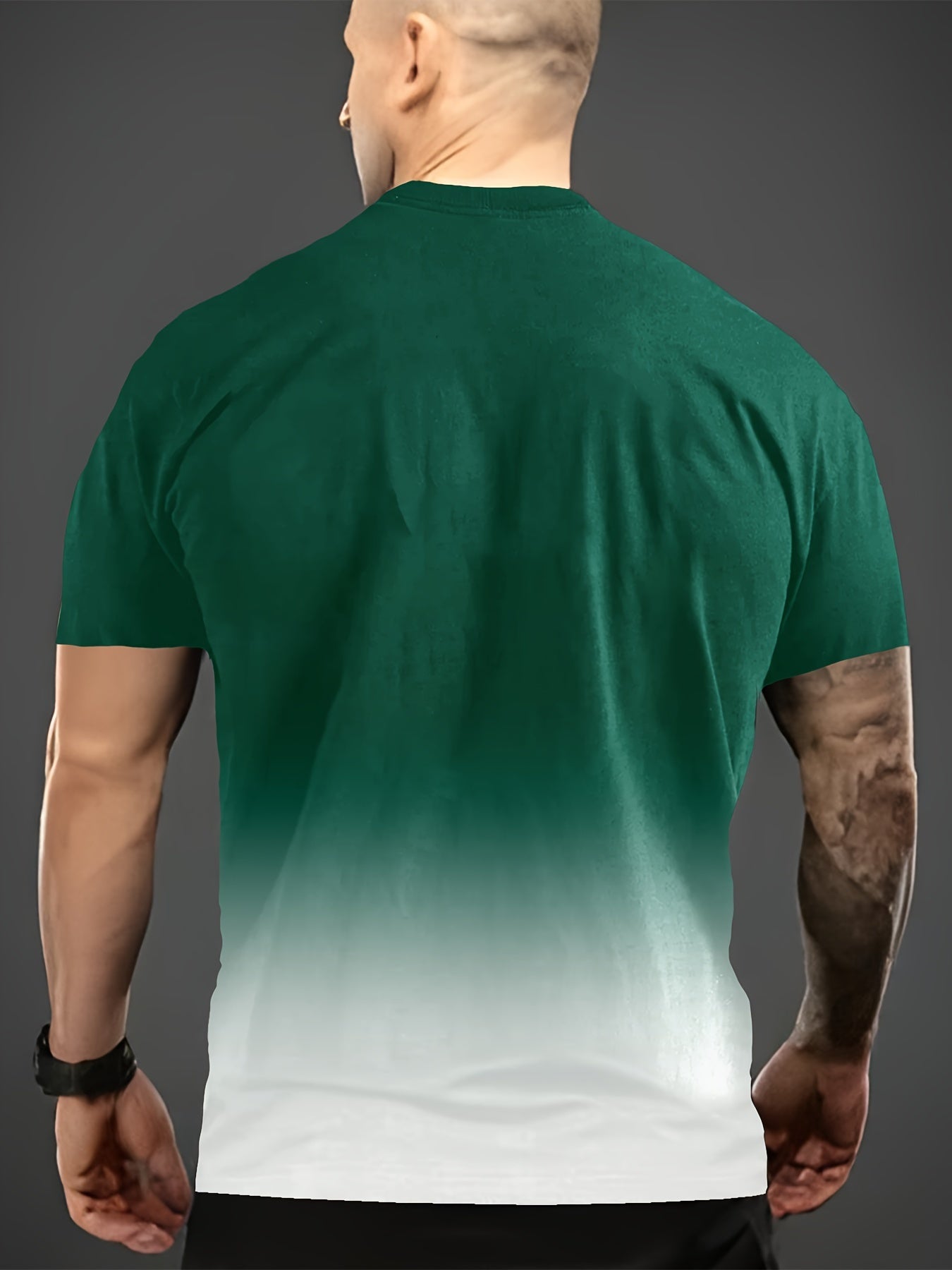 Мужская футболка с крупным принтом, летняя, с коротким рукавом, повседневная, из полиэстера, увеличенного размера