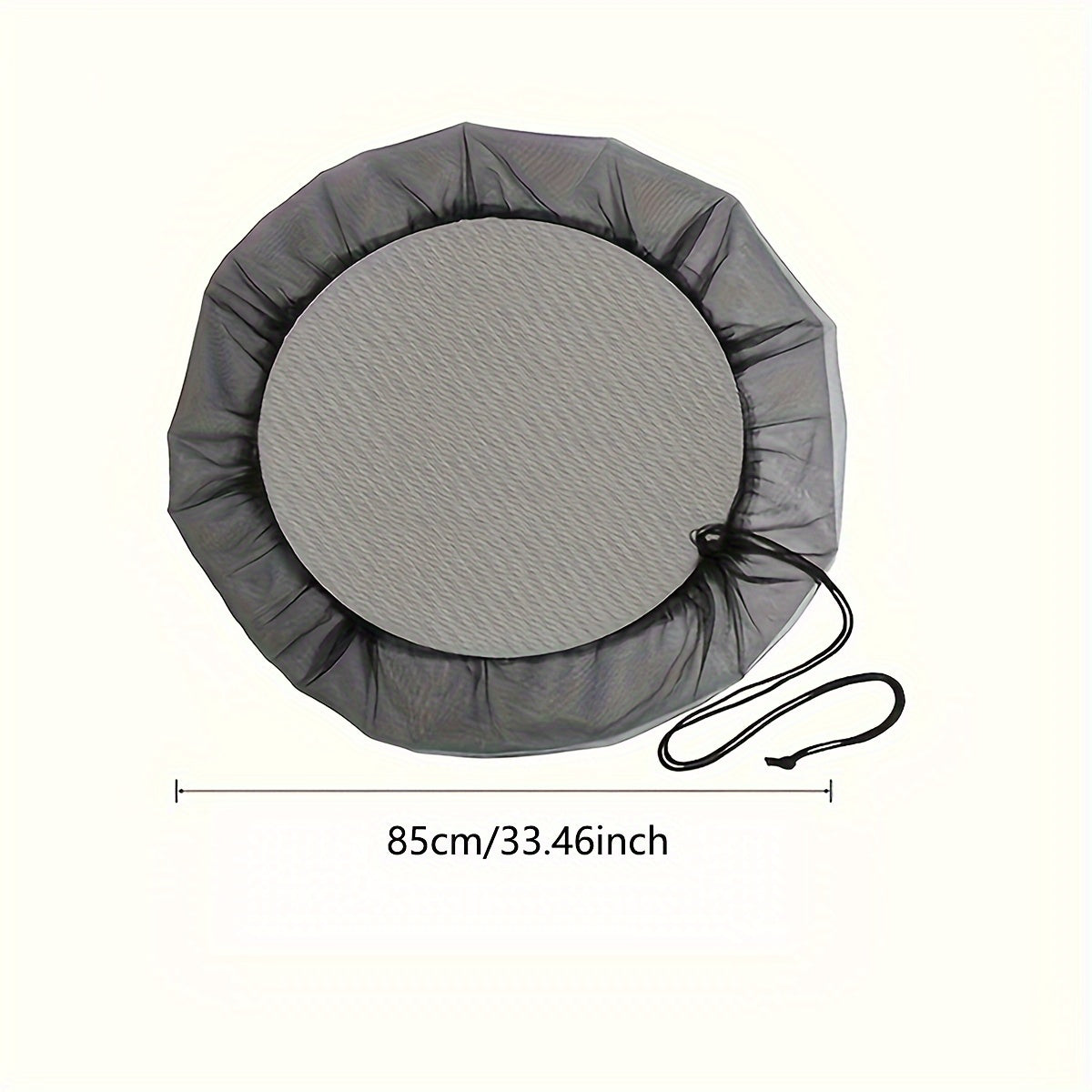 Мешковая крышка для дождевого бочка синяя, моющаяся, с вентиляционными отверстиями и шнурком