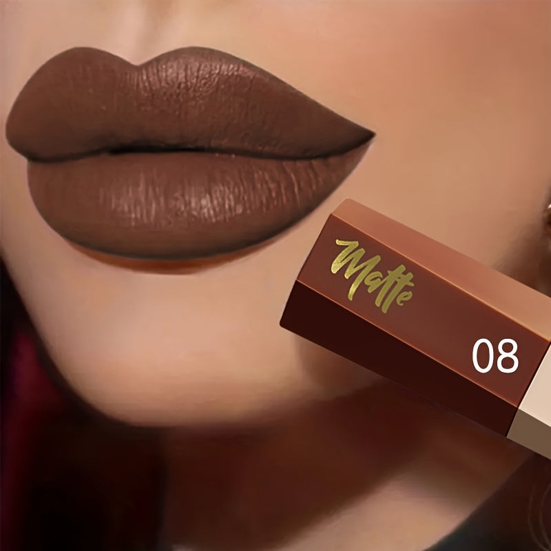 Tinte de labios mate impermeable para mujer, de larga duración, con acabado nude