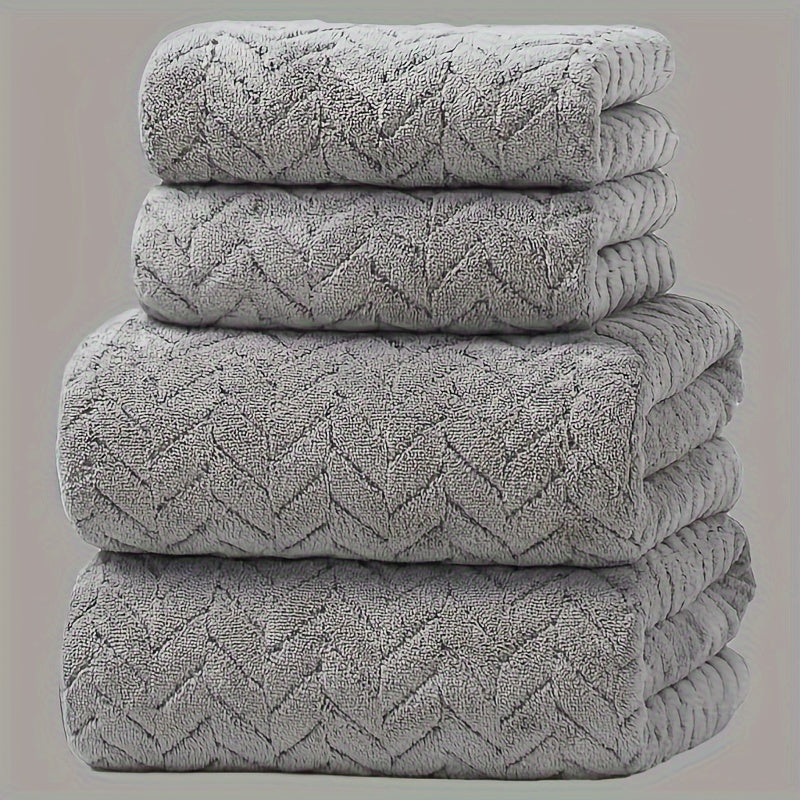 4-Piece Absorbent Soft Bath Towel Set for Home Spa Gym Fitness and Gift